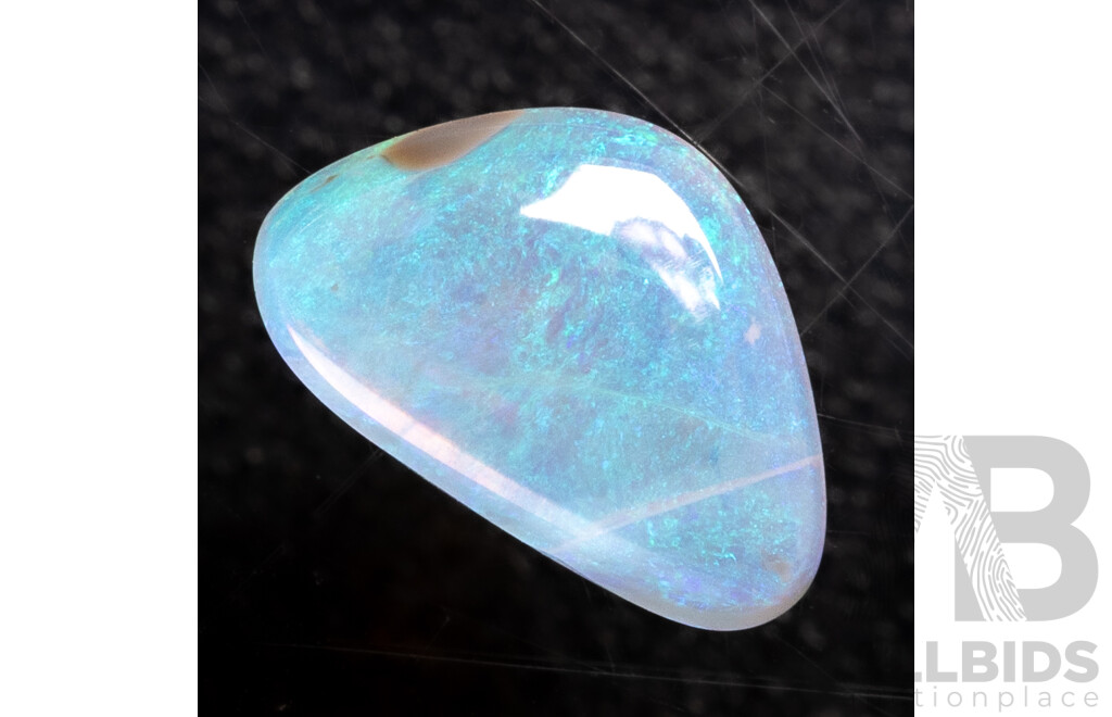 Lightning Ridge Australian Black Opal Solid, Trilliant Cabochon, 1.50ct
