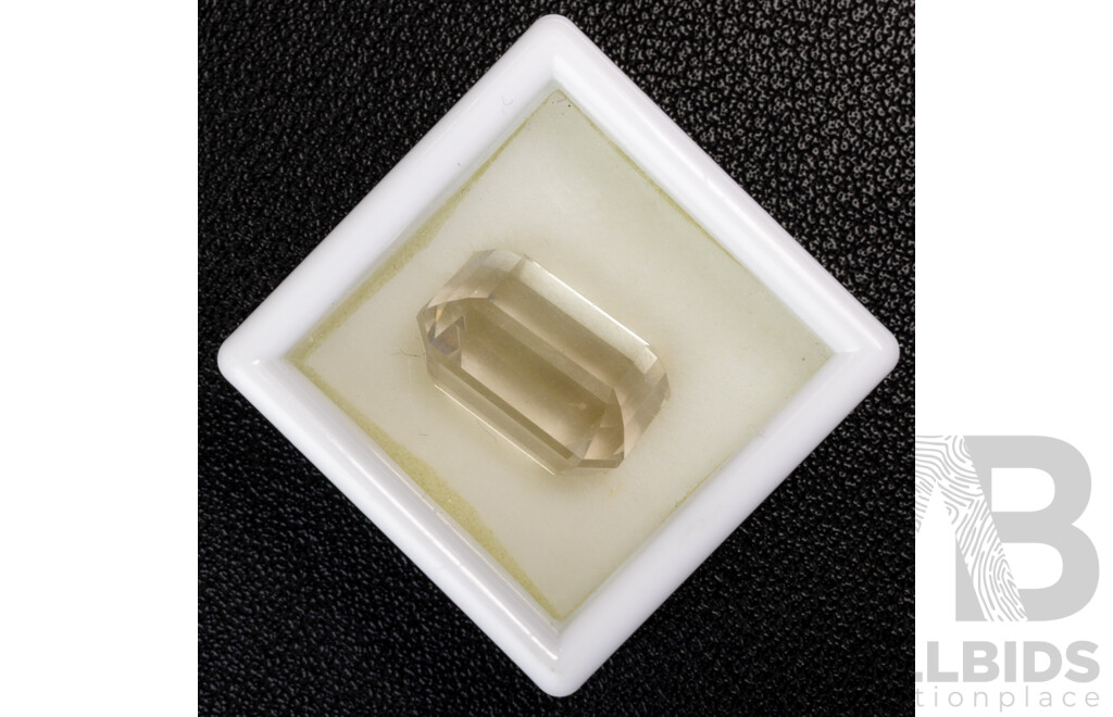Lemon Quartz Natural Emerald Cut Gemstone, 12.85 Ct