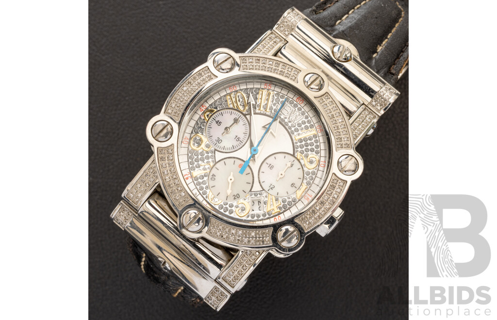 JBW Mens 10 Year Anniversary Phantom 1.96ct Diamond & Chronograph Watch