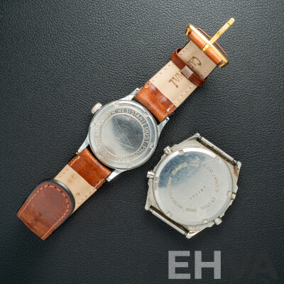 Rodana 15 Jewels Vintage Watch, 32mm, Manual Winding with Movement & Casio W-350 Digital Watch
