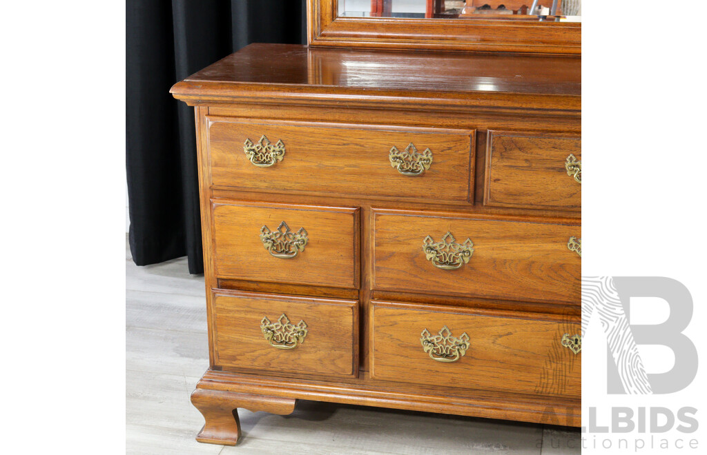 Modern Pine Mirrored Back Dressing Chest