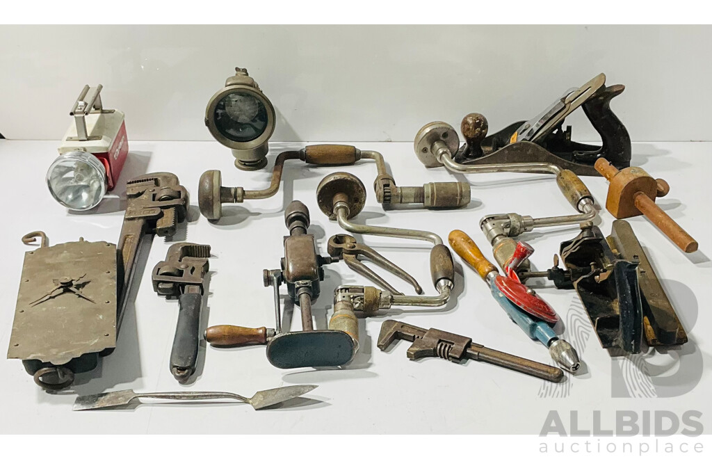Large Collection of Vintage Tools Including Spanners, Hand Drills and Much More