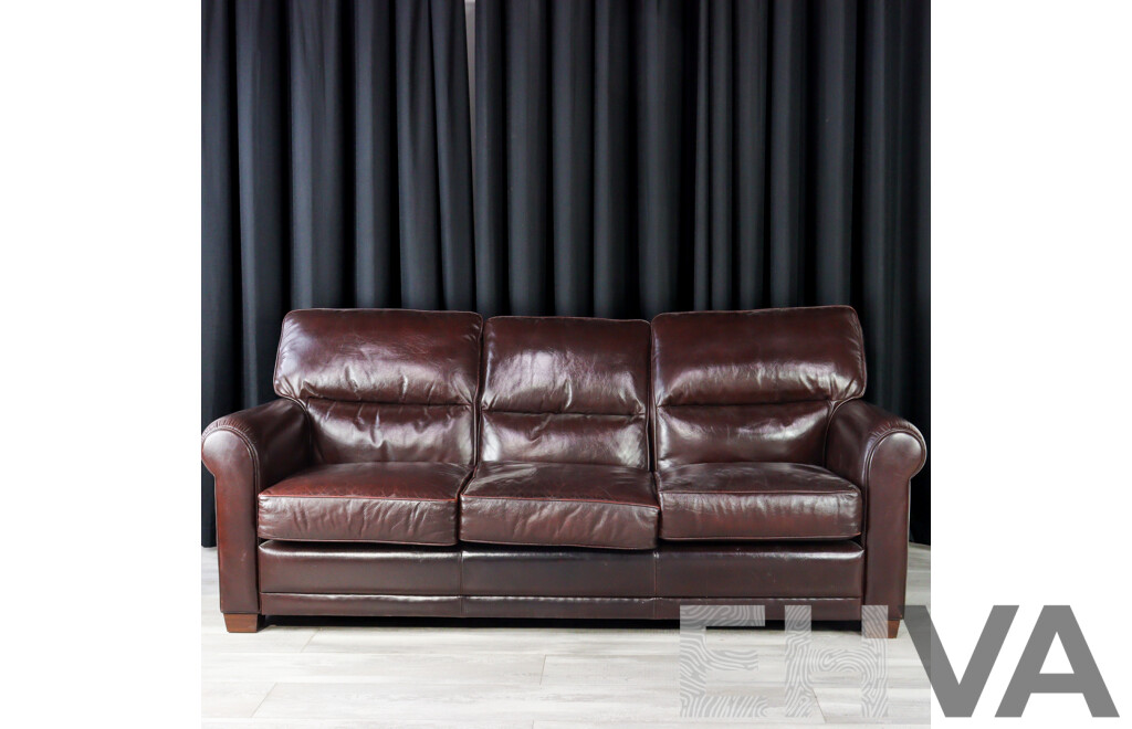Moran Leather Three Seater Lounge