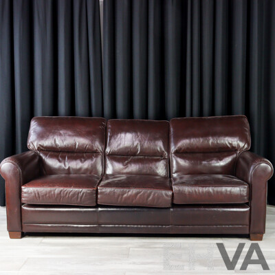 Moran Leather Three Seater Lounge