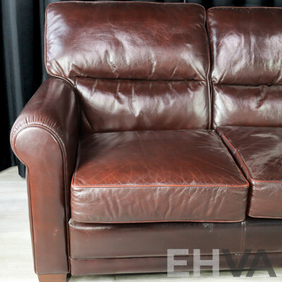 Moran Leather Three Seater Lounge