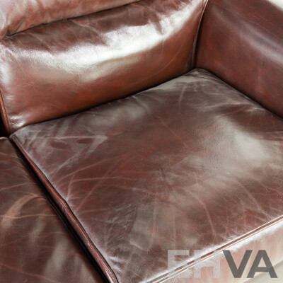 Moran Leather Three Seater Lounge