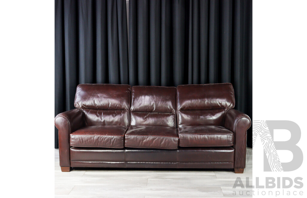 Moran Leather Three Seater Lounge