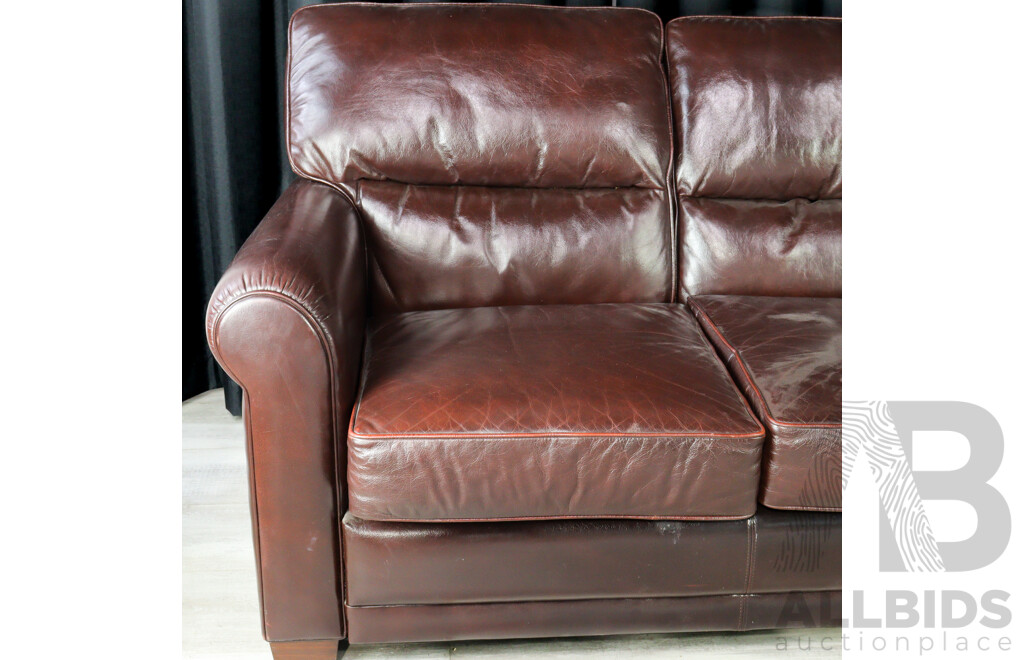Moran Leather Three Seater Lounge