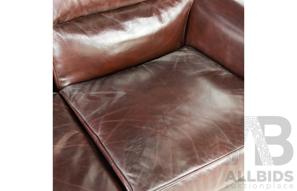 Moran Leather Three Seater Lounge
