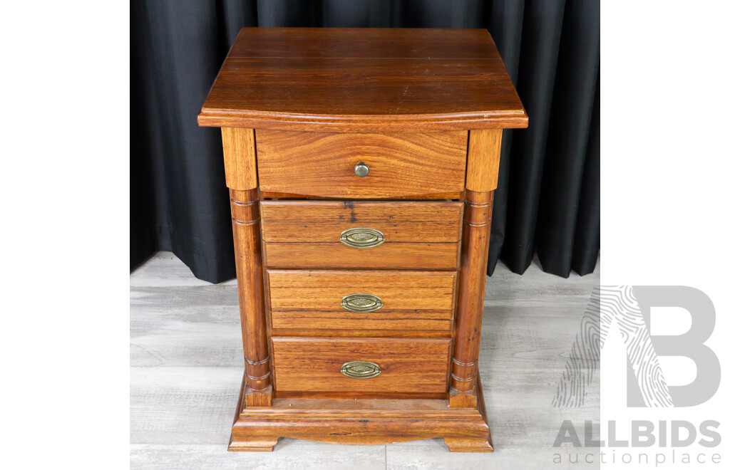 Pair of Oak Four Drawer Bedside Chests by Wentworth Furniture Company