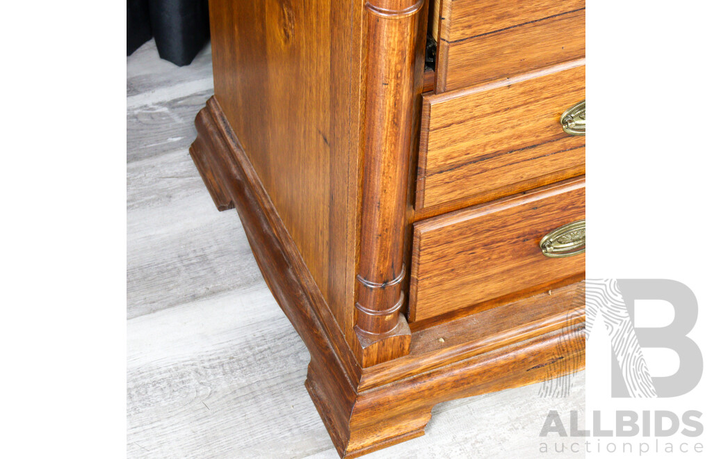 Pair of Oak Four Drawer Bedside Chests by Wentworth Furniture Company