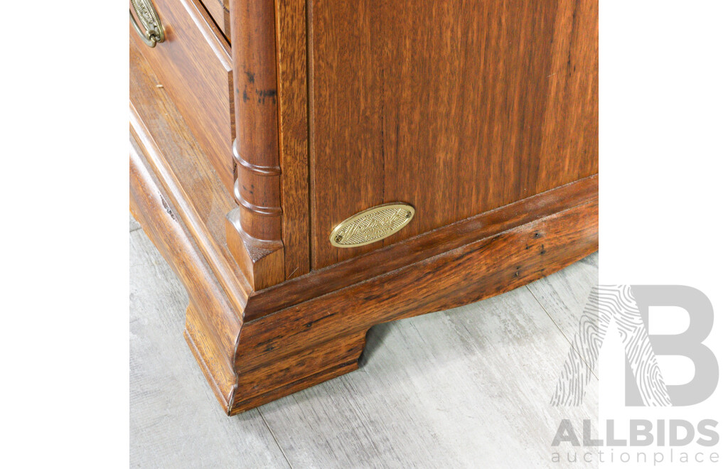 Pair of Oak Four Drawer Bedside Chests by Wentworth Furniture Company