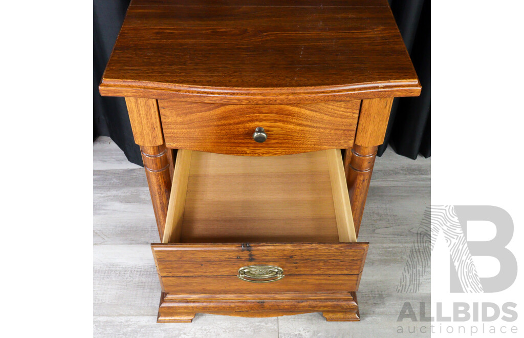 Pair of Oak Four Drawer Bedside Chests by Wentworth Furniture Company