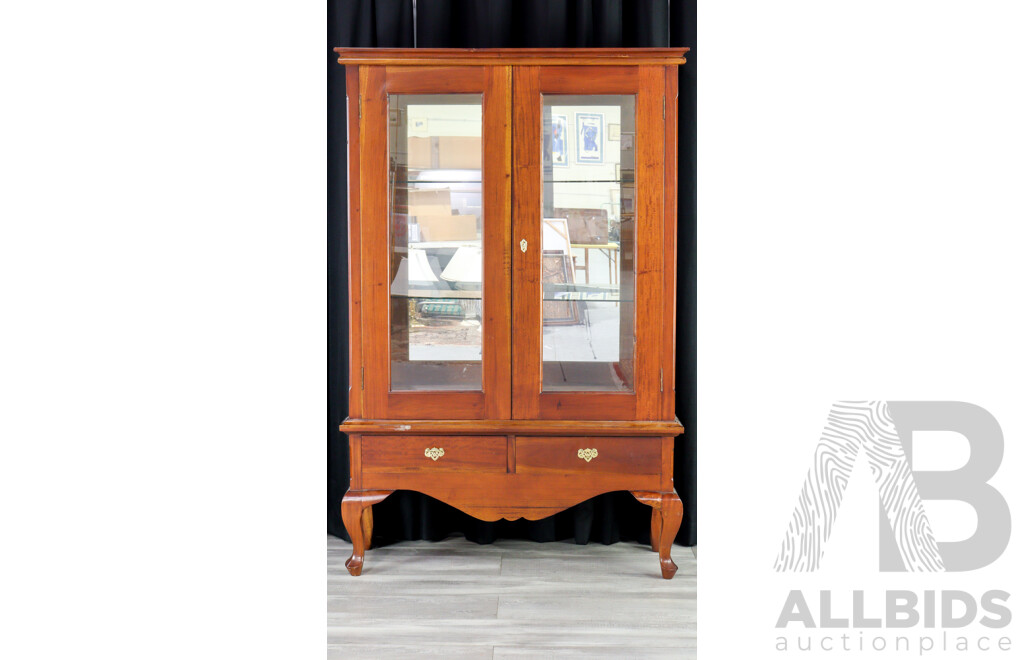Reproduction Elevated Mahogany Display Case