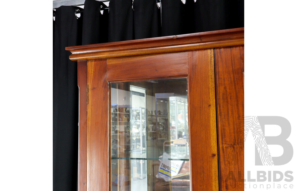 Reproduction Elevated Mahogany Display Case