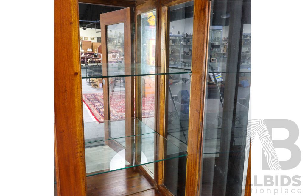 Reproduction Elevated Mahogany Display Case