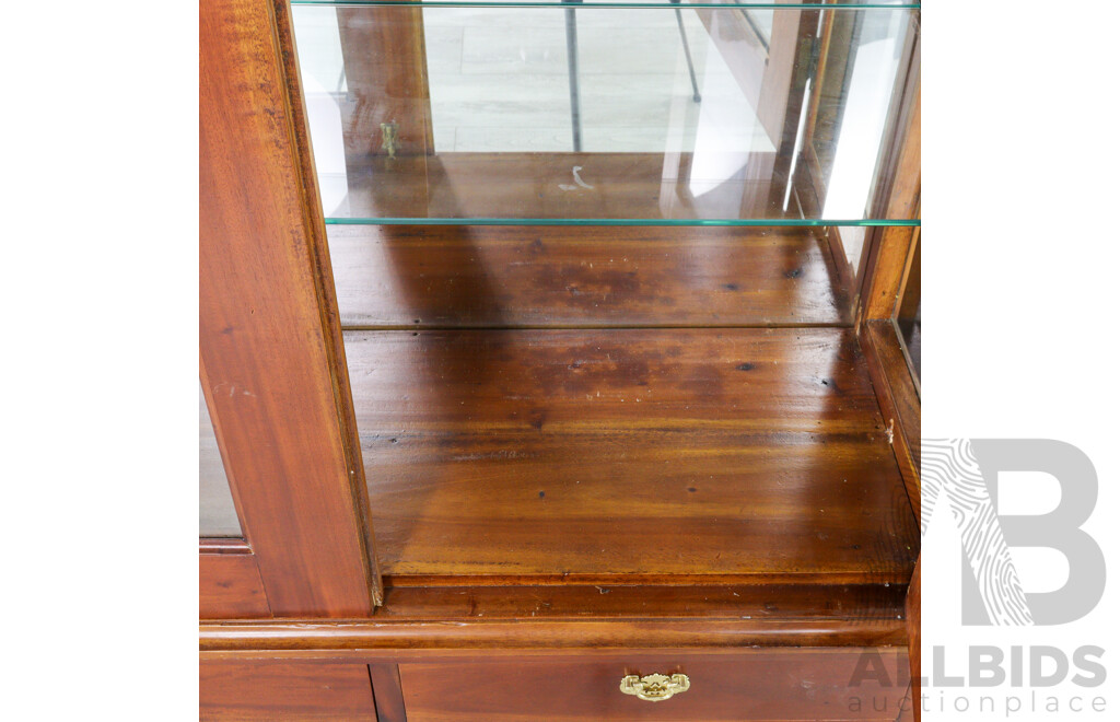 Reproduction Elevated Mahogany Display Case