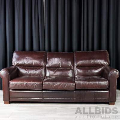 Moran Leather Three Seater Lounge