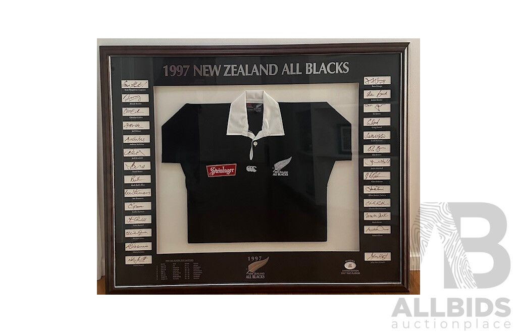 1997 New Zealand All Blacks Framed Jersey - With Team Signatures