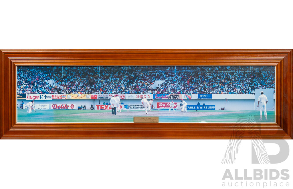 Framed Photo -  'Come In Spinner' 4th Test  Sabina Park Jamaica 1995