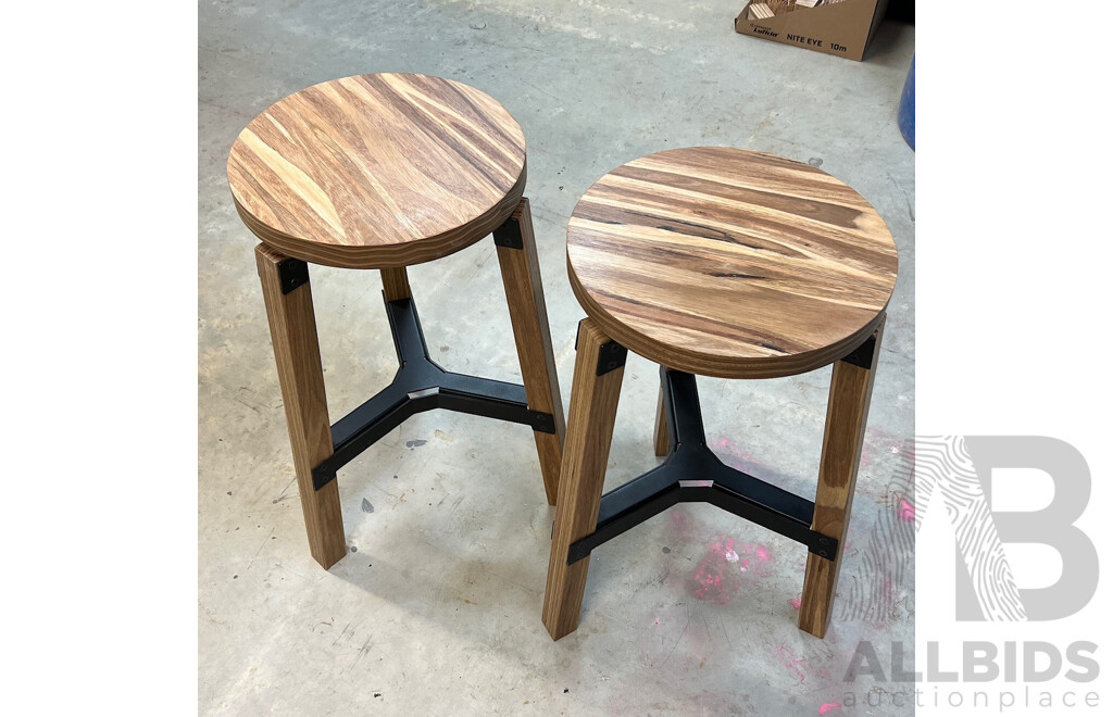 Spotted Gum PROTOTYPE Stools - Lot of 2