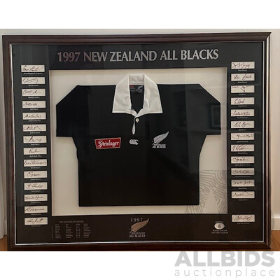 1997 New Zealand All Blacks Framed Jersey - With Team Signatures