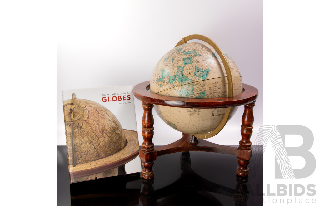 Antique Style Scan Globe Classic Series World Globe on Wooden Stand Long with The Art and History of Globes, S Sumira, The British Library, 2014, Hardcover with Dust Jacket