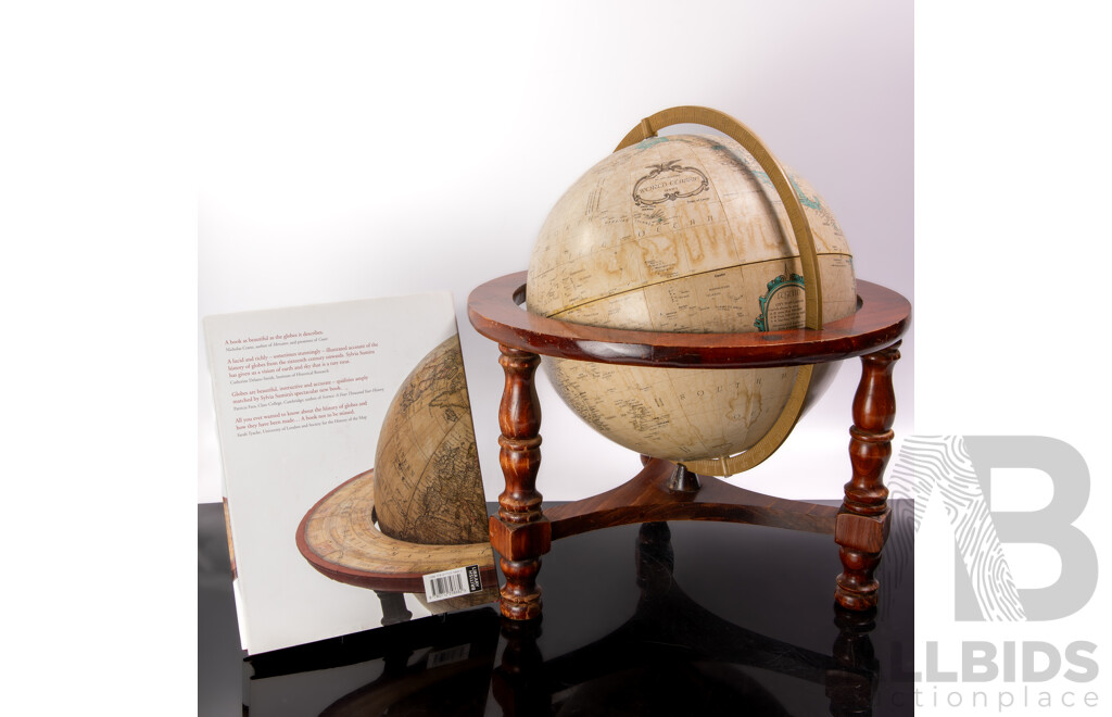 Antique Style Scan Globe Classic Series World Globe on Wooden Stand Long with The Art and History of Globes, S Sumira, The British Library, 2014, Hardcover with Dust Jacket