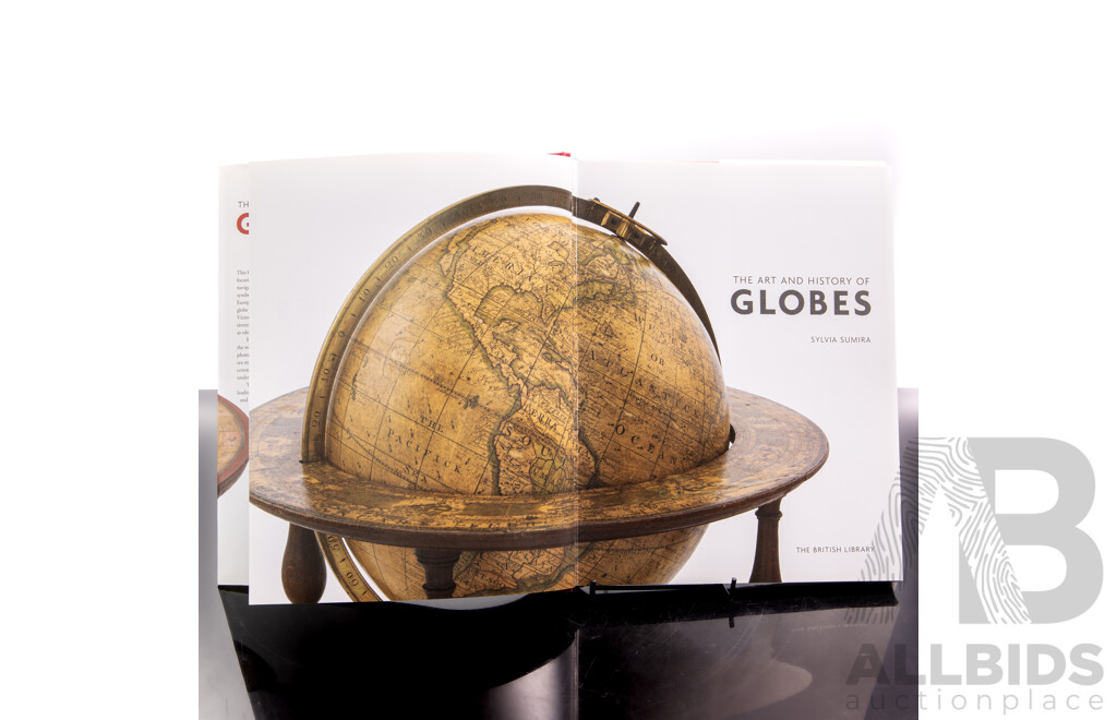 Antique Style Scan Globe Classic Series World Globe on Wooden Stand Long with The Art and History of Globes, S Sumira, The British Library, 2014, Hardcover with Dust Jacket