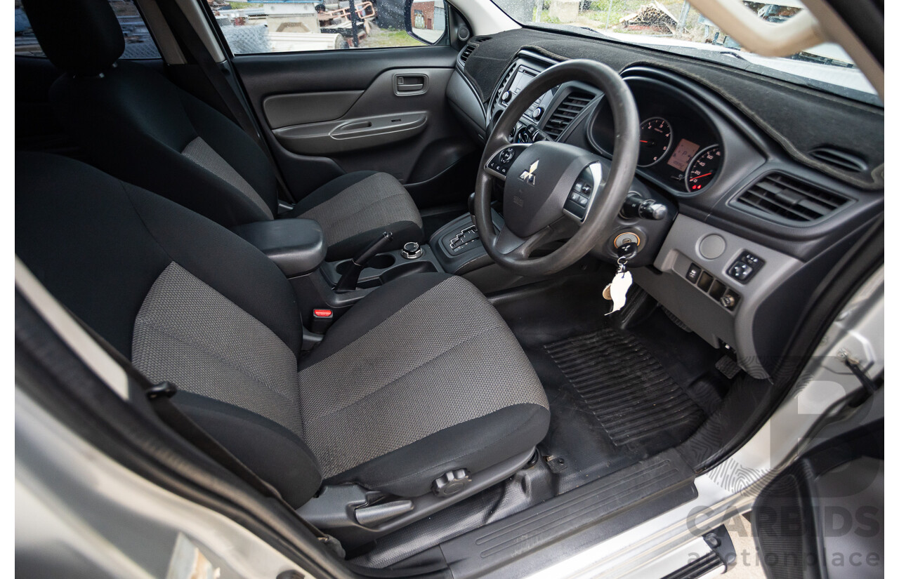 02/2016 Mitsubishi Triton GLX (4x4) MQ MY16 Upgrade Dual Cab Utility Silver Turbo Diesel 2.4L