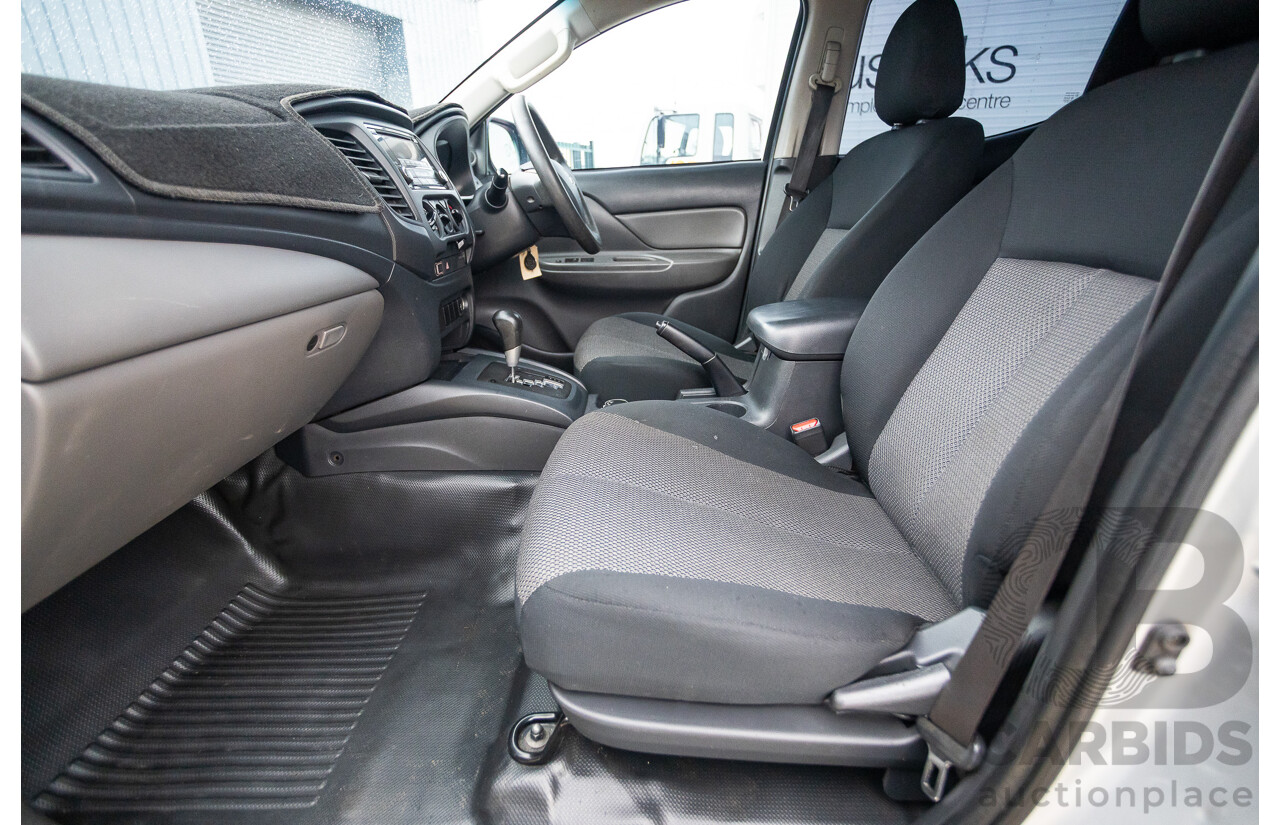 02/2016 Mitsubishi Triton GLX (4x4) MQ MY16 Upgrade Dual Cab Utility Silver Turbo Diesel 2.4L