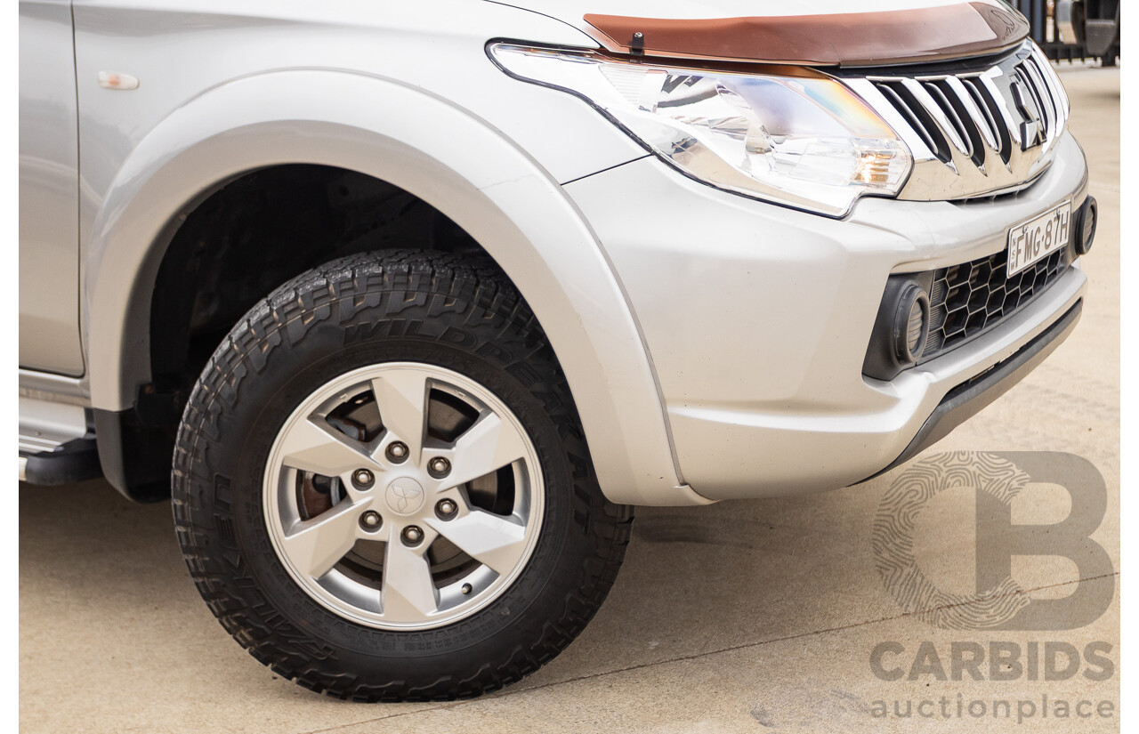 02/2016 Mitsubishi Triton GLX (4x4) MQ MY16 Upgrade Dual Cab Utility Silver Turbo Diesel 2.4L