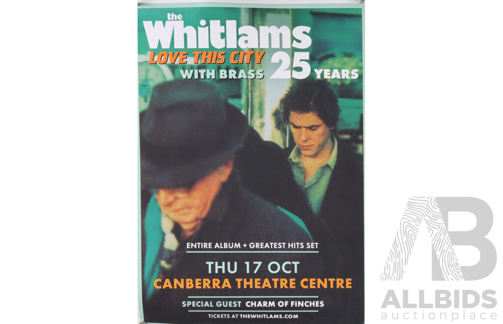 Collection Local Australian Rock Band Touring Posters Comprising the Custard, the Whitlams & Hoodoo Gurus