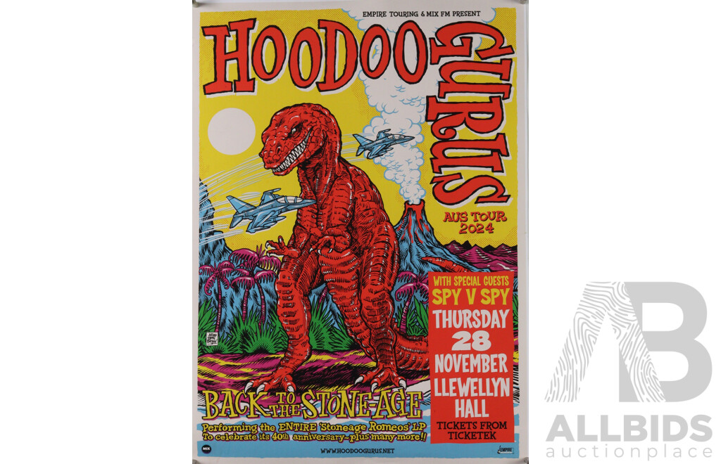 Collection Local Australian Rock Band Touring Posters Comprising the Custard, the Whitlams & Hoodoo Gurus
