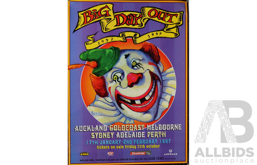Original Local Australian Big Day Out Touring Poster