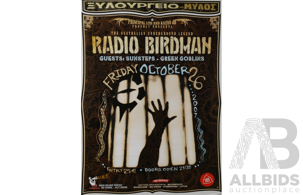 Two Original Local Australian Radio Birdman Touring Posters