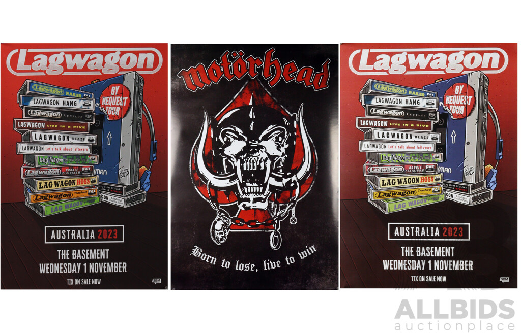 Two Original Lagwagon Touring Posters Along with Larger Motorhead Poster