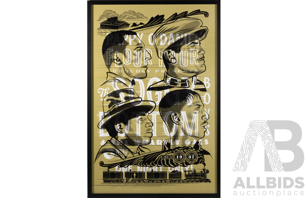 Travis Price, (20th Century, Australian), Soggy Bottom Boys Gig Poster for the Outta Tune Exhibition, Limited Edition Colour Screenprint, 94.5 x 64 cm (frame)