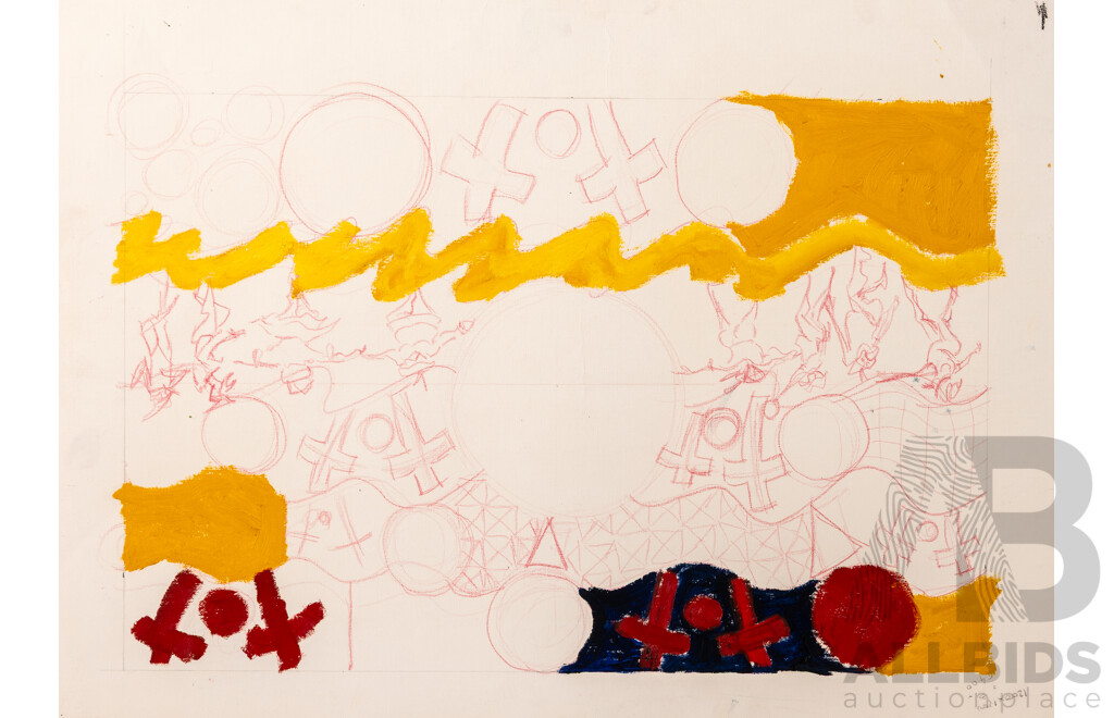 Francois (20th Century, C1990s-2005), Incomplete Mark Up of Elizabeth I Theatre Production Poster, Mickey & Friends & More, Five Uniquely Original Works, Oils on Card, 47 x 65 cm (largest) (5)