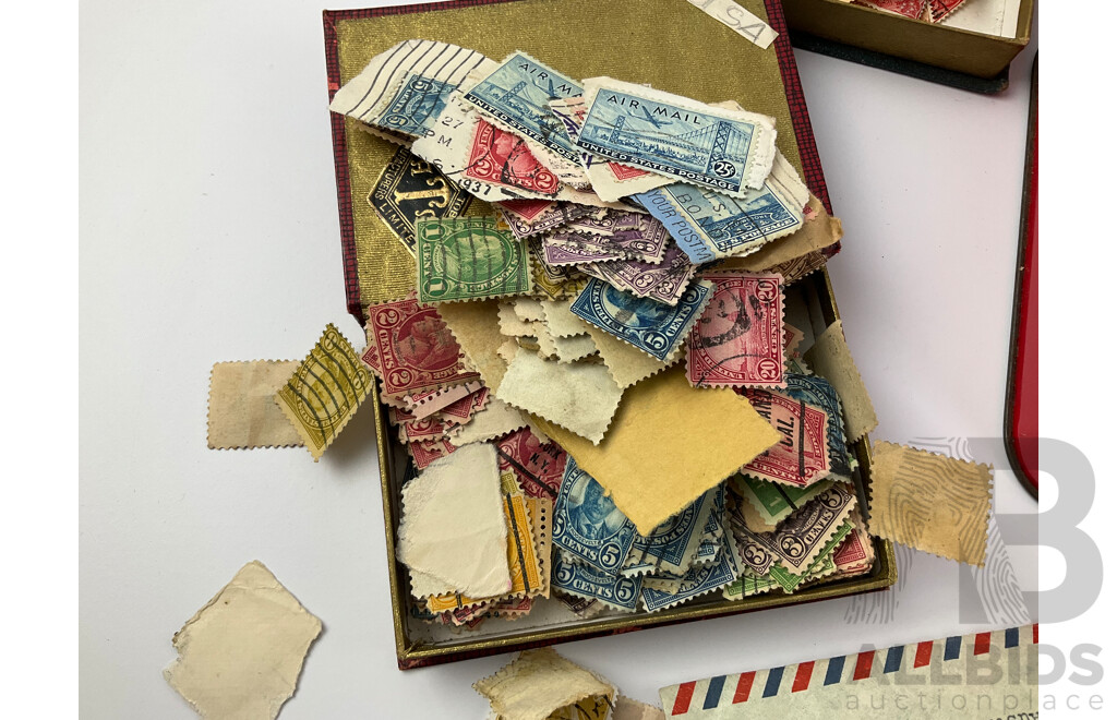 Collection of Antique and Vintage International Stamps Including Newfoundland, France, Germany, Italy, Belgium, Canada, India, Ceylon, Great Britain, Ireland and More