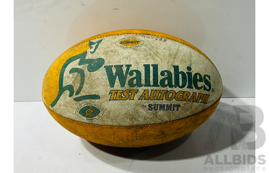 Wallabies Test Autograph Ball by Summit with Printed Signature