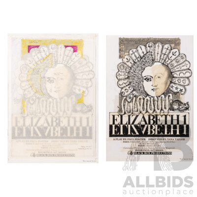 Francois (20th Century, C1990s-2005), Incomplete Mark Up of Elizabeth I Theatre Production Poster, Mickey & Friends & More, Five Uniquely Original Works, Oils on Card, 47 x 65 cm (largest) (5)