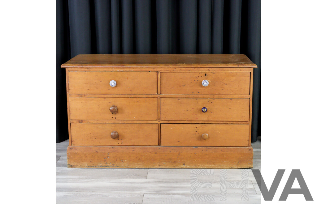Victorian Kauri Pine Chest of Six Drawers