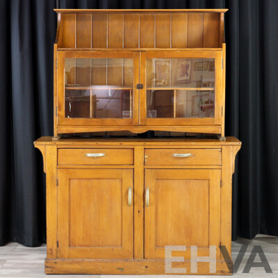 Vintage Pine Buffet and Hutch