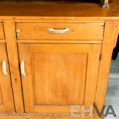 Vintage Pine Buffet and Hutch