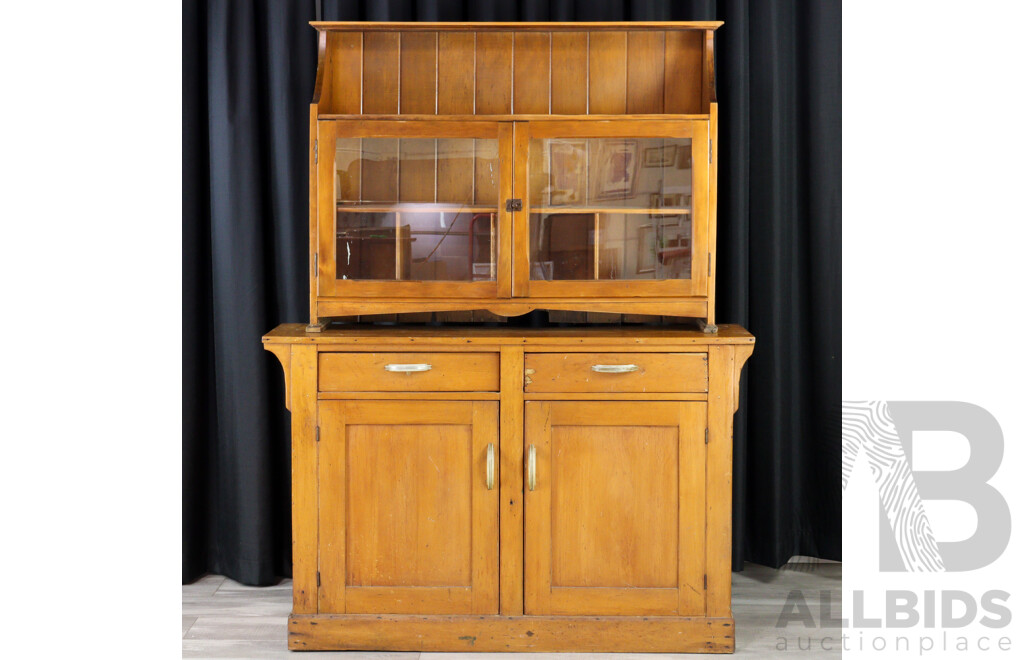 Vintage Pine Buffet and Hutch