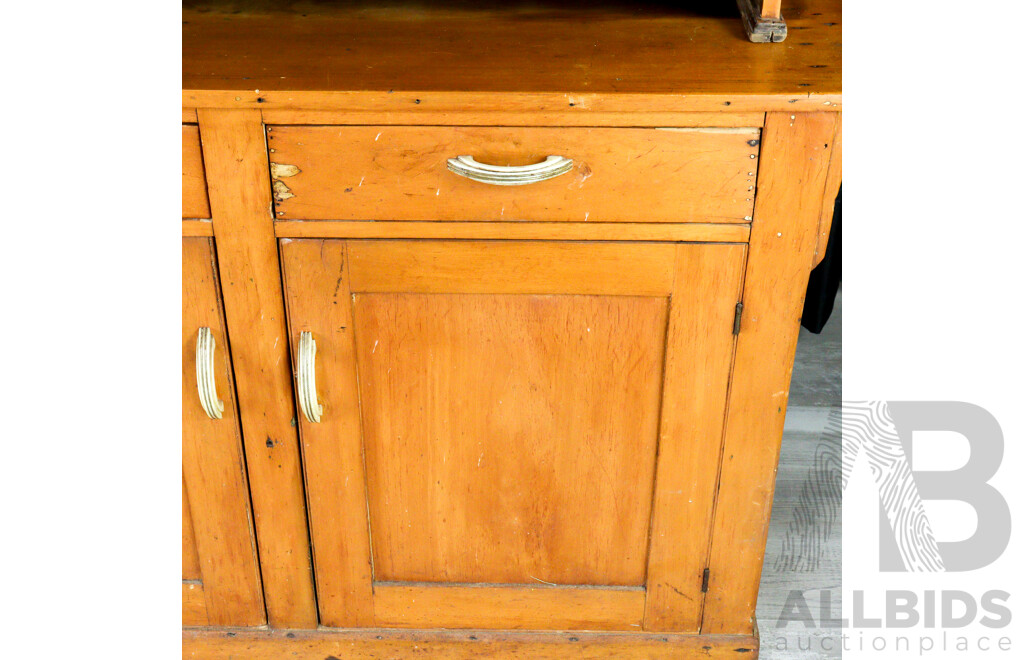 Vintage Pine Buffet and Hutch