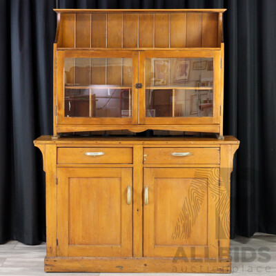 Vintage Pine Buffet and Hutch