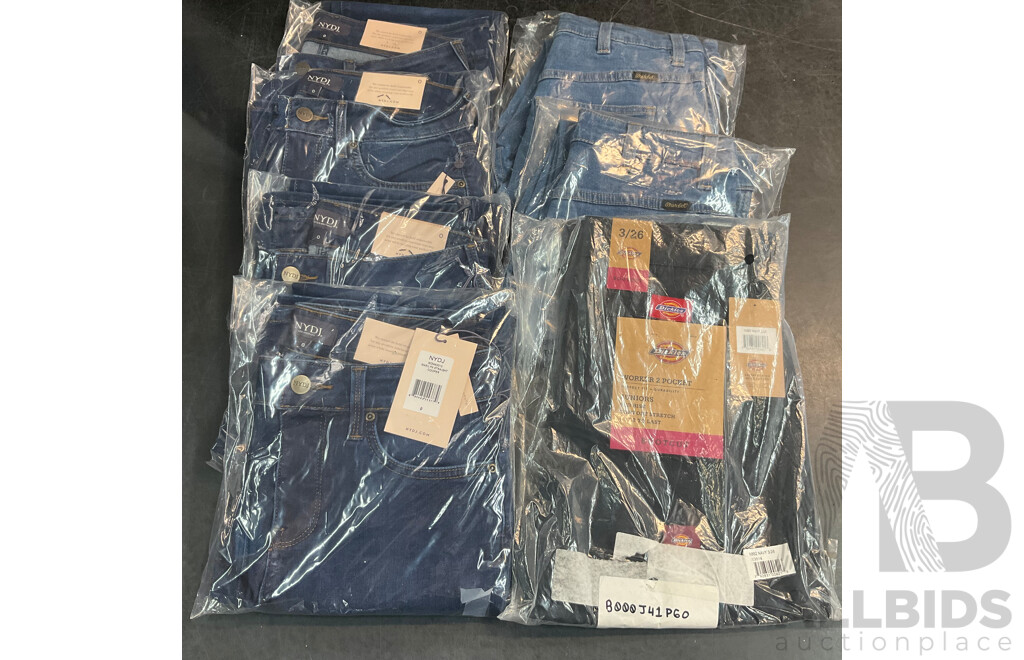 NYDJ, DICKIES, WRANGER Pants & Jeans - Size 0/6/26 - Lot of 7