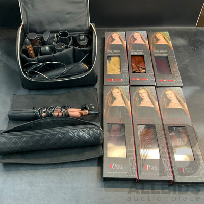 VS SASSION  Hair Styler Set & REMINGTON Straightener & Assorted Synthetic Hair - Lot of 8